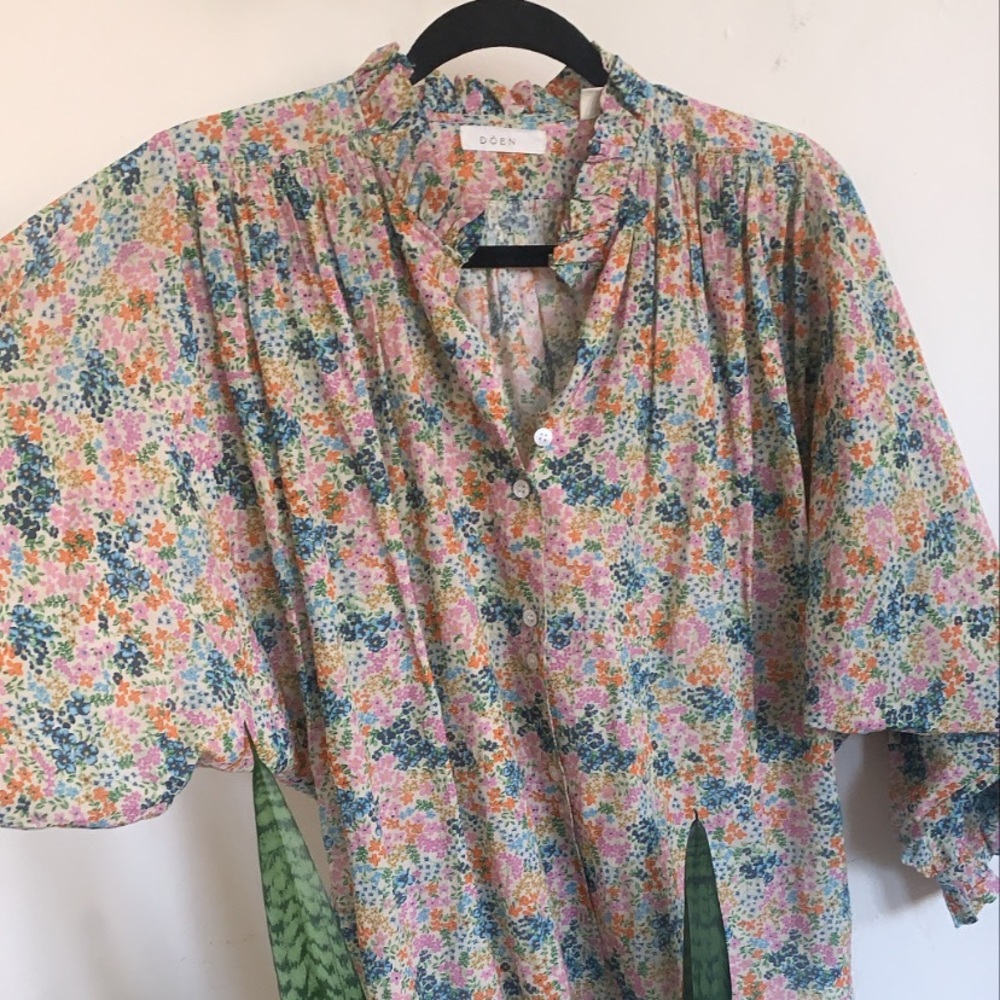 SHOP DÔEN Rose Top in Cream Ladybird Floral